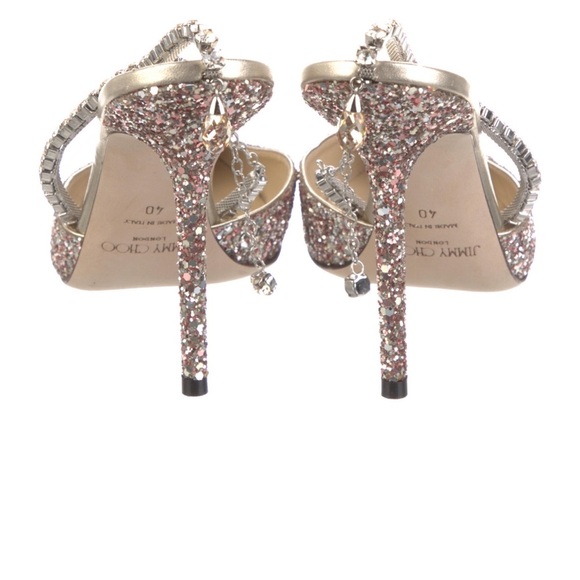 Jimmy Choo Saeda Pump in Glitter Pink size 10 / 40 - Picture 5 of 8